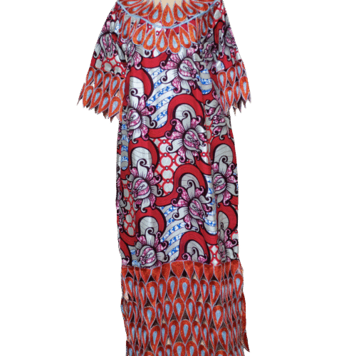 Robe en Pagne et Cornely | Élégance Africaine et Raffinement Artisanal